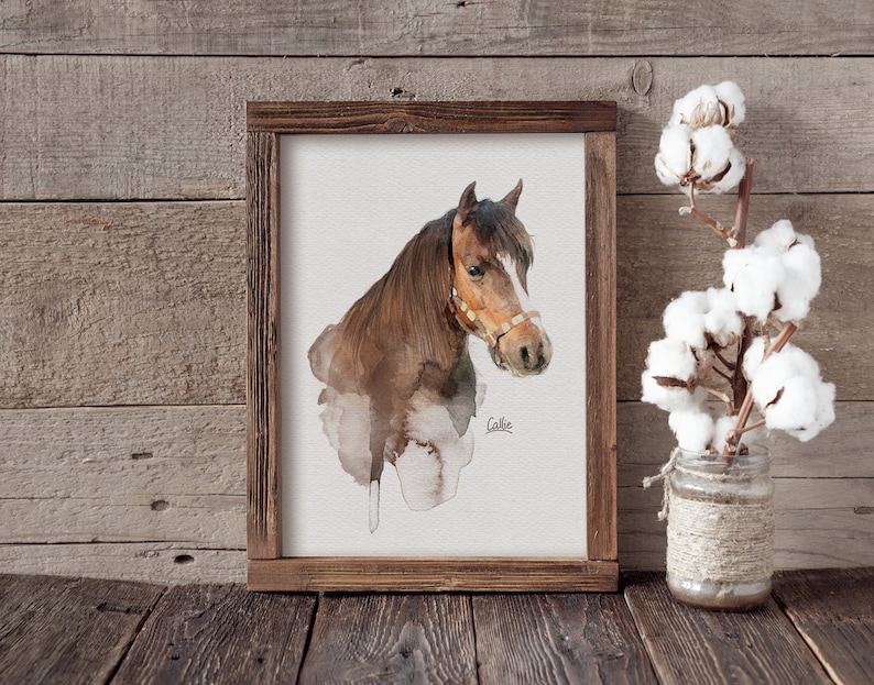 Custom Horse Watercolor Portrait Hand Painted Mixed Media Painting From Photo Equine Gift Horse Equestrian Lovers Dressage Art image 5