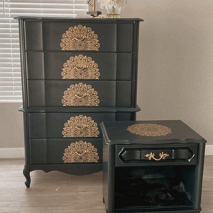 Stunning Tall French Provincial Dresser and Nightstand