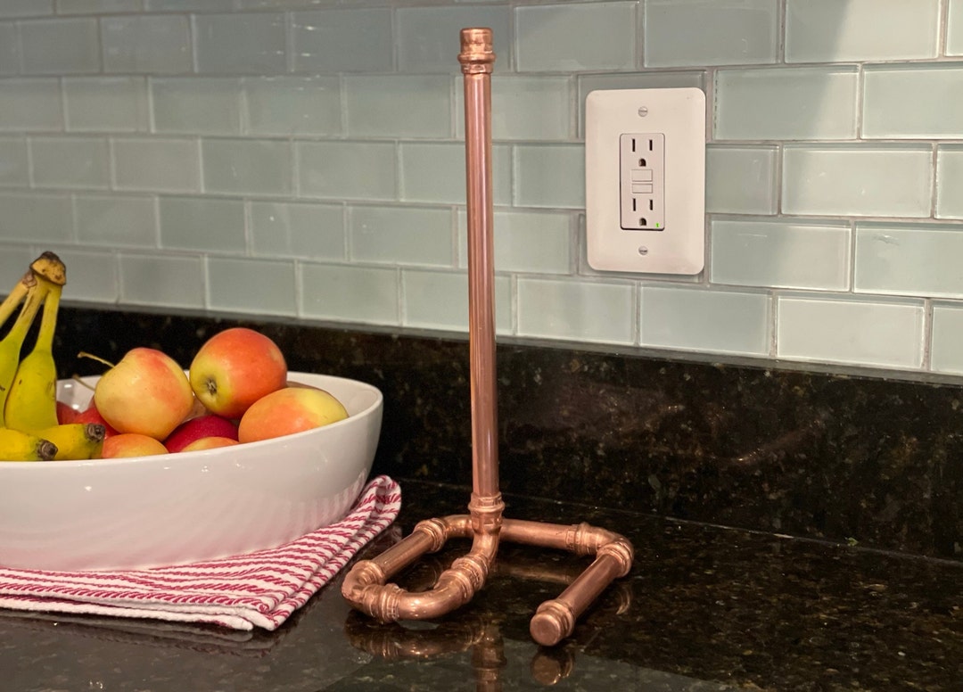 Copper Pipe Paper Towel Stand Holder Etsy