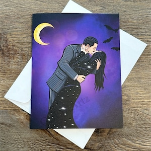 Cartão de felicitações de Gomez e Morticia | Aniversário