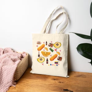 Venezuelan bag, Venezuelan culture, gift for Venezuelan, Venezuelan food,Venezuela portfolio, Hallacas, Arepas, Panamá de Jamon, Empanadas