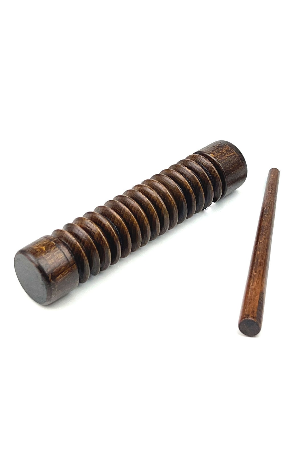 Guiro Percussion Musical Instrument Handmade Solid Wood Hornbeam