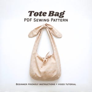 Patron de couture pour sac fourre-tout | 2 tailles, format PDF à télécharger pour les débutants