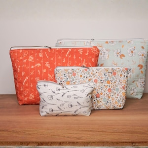 Zipper Pouch Sewing Pattern | Easy Quilted Pouch PDF for Beginners
