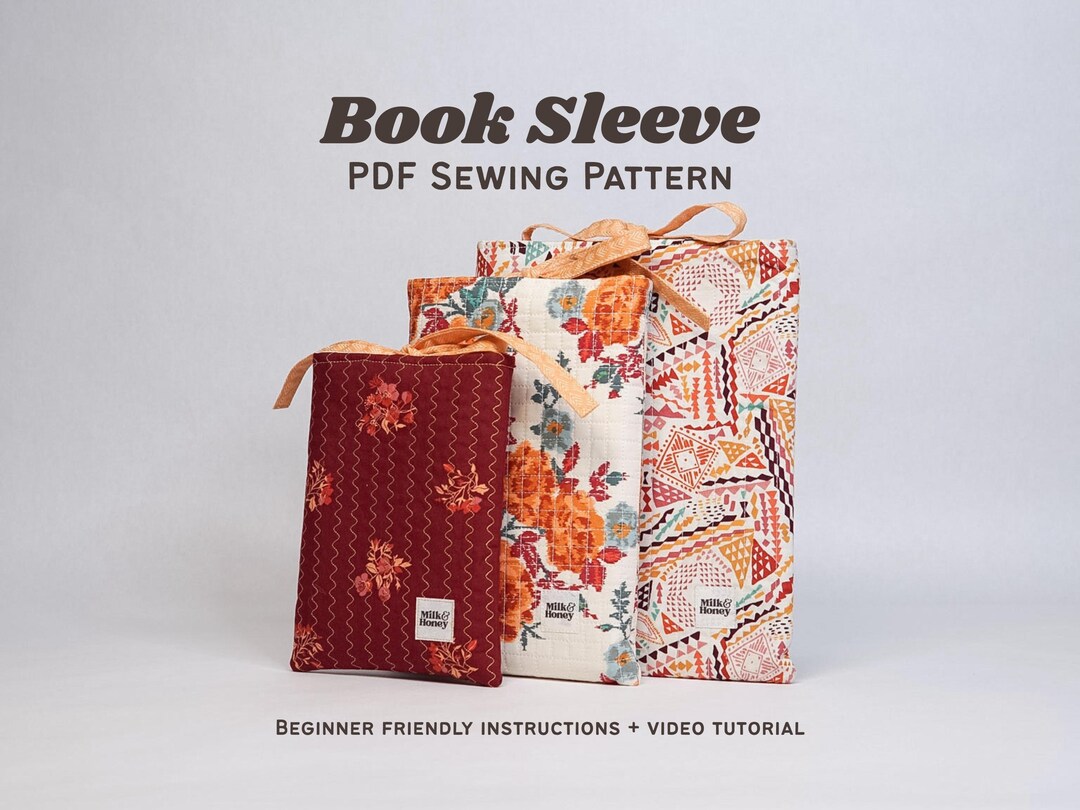 Modern Book Sleeve PDF Sewing Pattern - 3 Sizes, Beginner Friendly ...