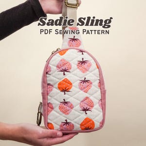 Sadie Sling Bag PDF Symönster - Quiltad Axelväska med Blixtlåsficka, 2 Storlekar