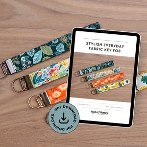 Fabric Key Fob PDF Sewing Pattern | Easy DIY Gift Idea for Nurses | Step-by-Step Tutorial | Beginner Friendly | Quick Small Sewing Project