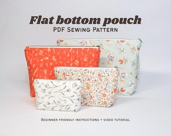 Reißverschluss-Tasche Schnittmuster | Easy Quilted Pouch PDF für Anfänger