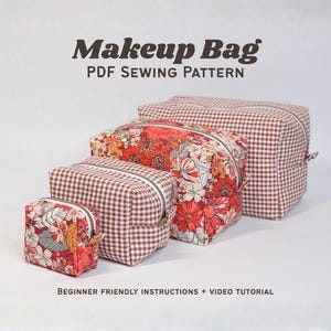 Boxy Pouch PDF Sewing Pattern: 4 Sizes, Makeup Bag, Toiletry Organizer (Digital Download)