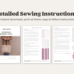 Basic Tote Bag Sewing Pattern | 5 Sizes, Beginner Friendly PDF Download ...