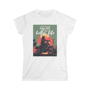 T-shirt graphique moto vintage, parfait pour les motards, festivals d'été, cadeau pour elle, tenues décontractées, t-shirt unique pour femme