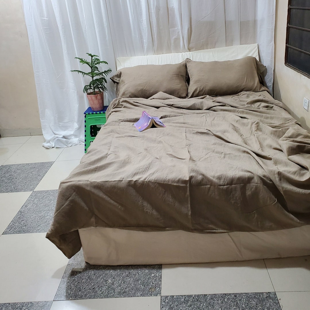 Washed Pure Linen Duvet Cover Set Washed Linen Duvet Cover Etsy