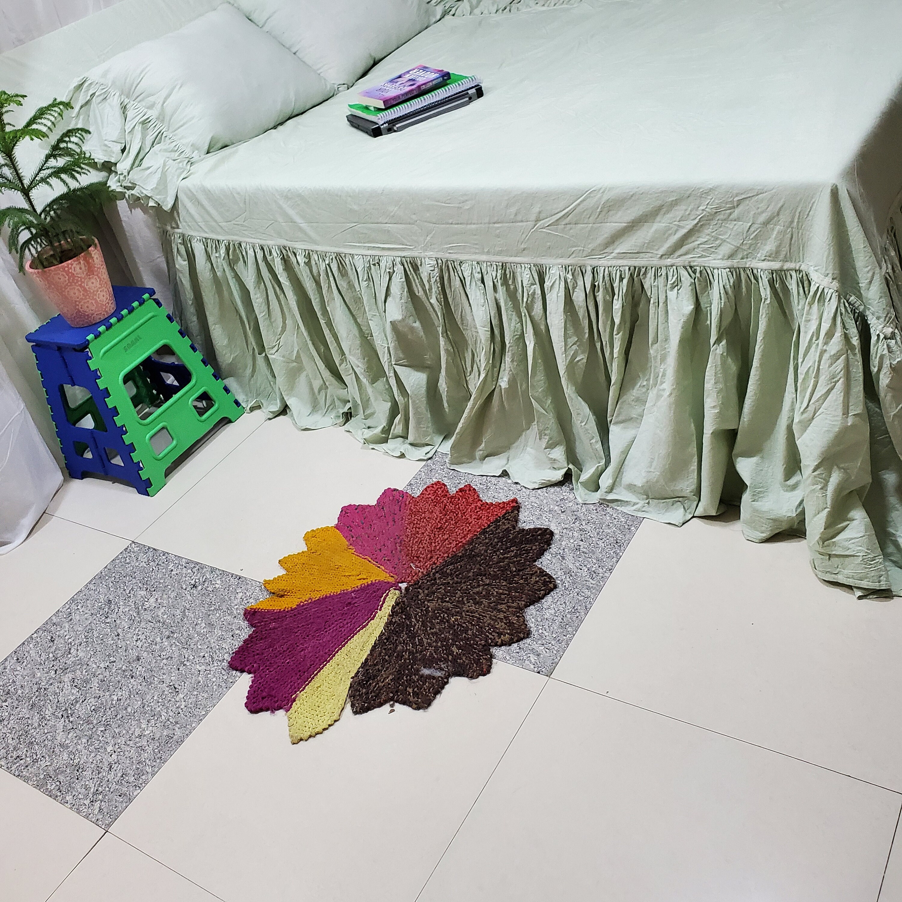 French Linen Ruffle Bedskirt,washed Linen Floral Bedskirt,ruffle