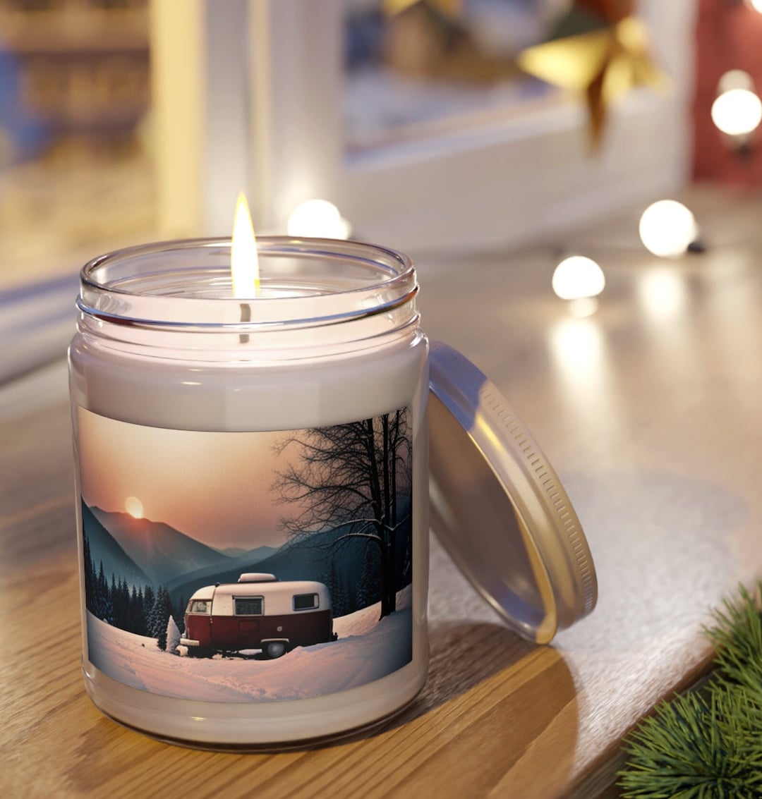 Camping Scented Candles Camper Candle Winter Camping Scene Candle Gifts
