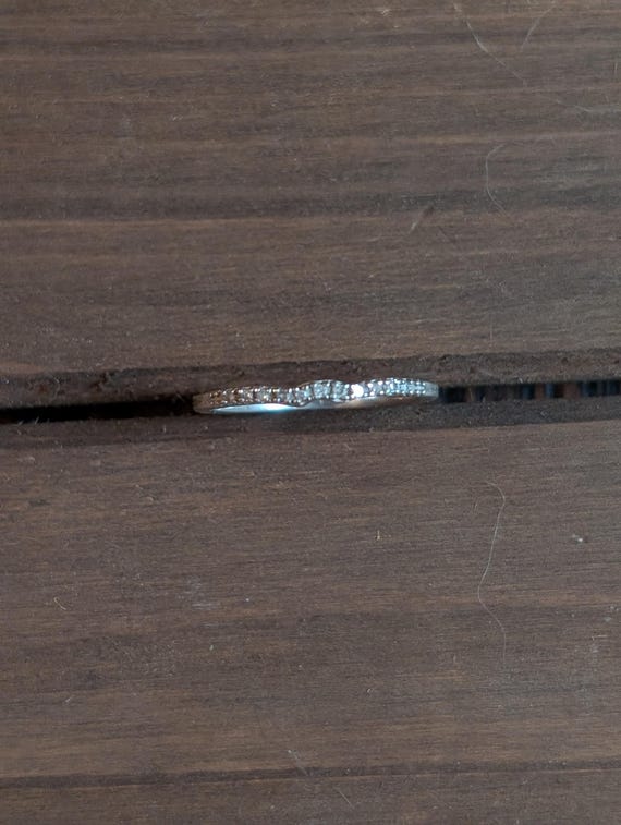 Silver and Diamond Stacking Ring - image 4