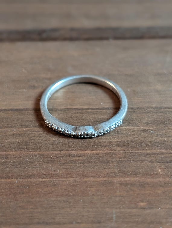Silver and Diamond Stacking Ring - image 1