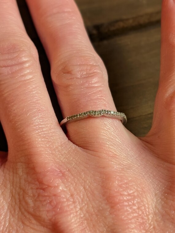 Silver and Diamond Stacking Ring - image 3