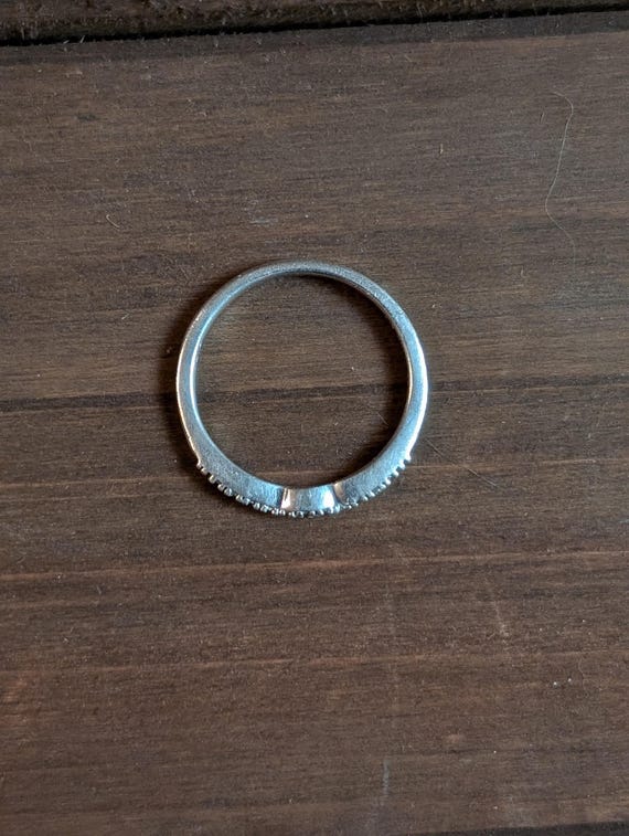 Silver and Diamond Stacking Ring - image 6