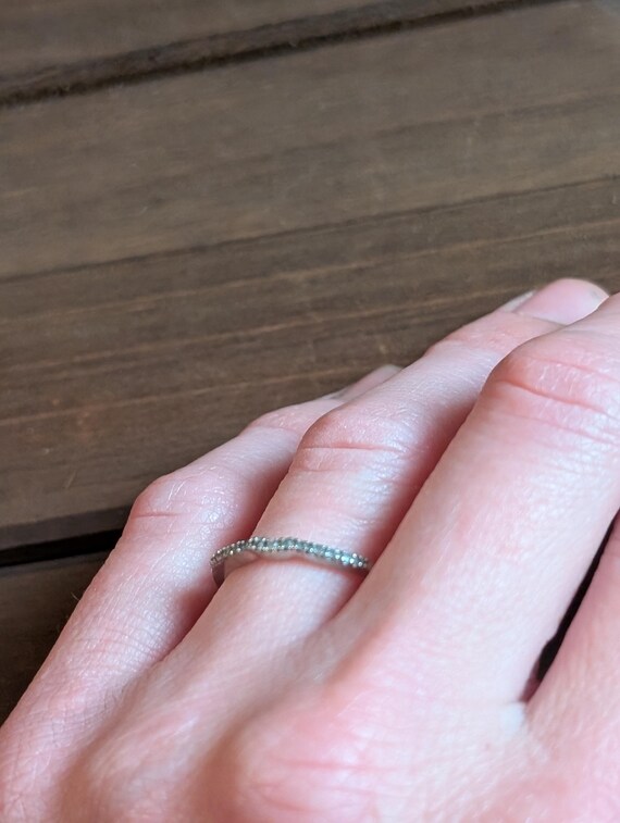 Silver and Diamond Stacking Ring - image 8