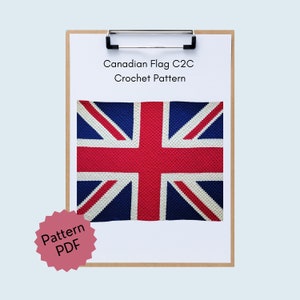 Padrão de crochê Union Jack C2C
