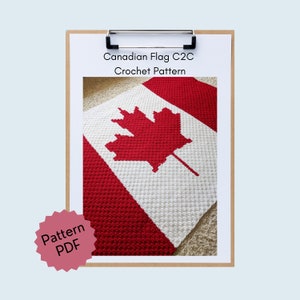 Canadian Flag C2C Crochet Pattern