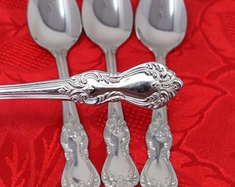 4X Reed & Barton Duchess Of Marlborough Teaspoons Stainless Beautiful Shape