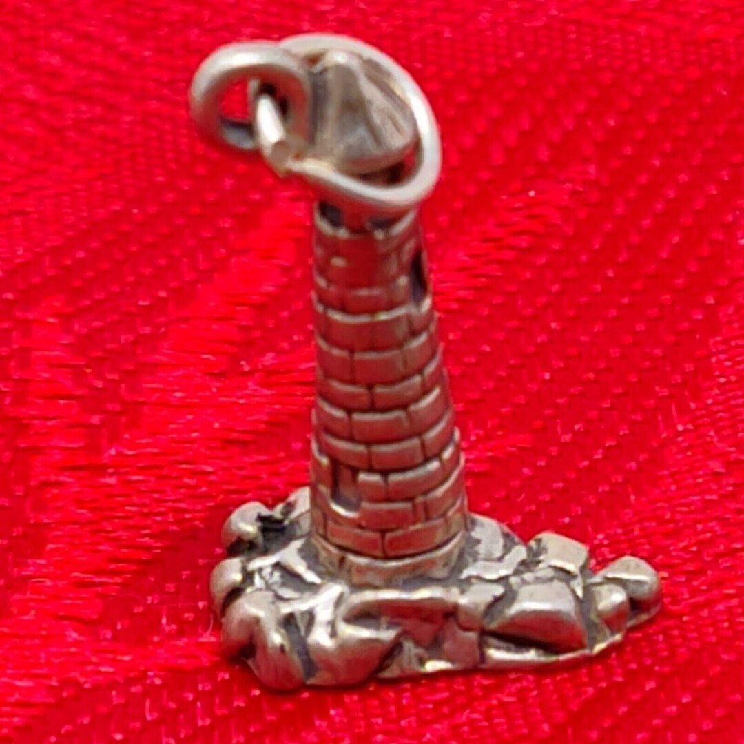 925 Sterling Silver Lighthouse Charm Bead - Fits 3mm European Charm Bracelets, Antique Silver Finish
