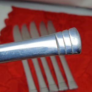 6X BK CAMBRIDGE CODIE Glossy Stainless Steel Flatware Dinner Butter Knives