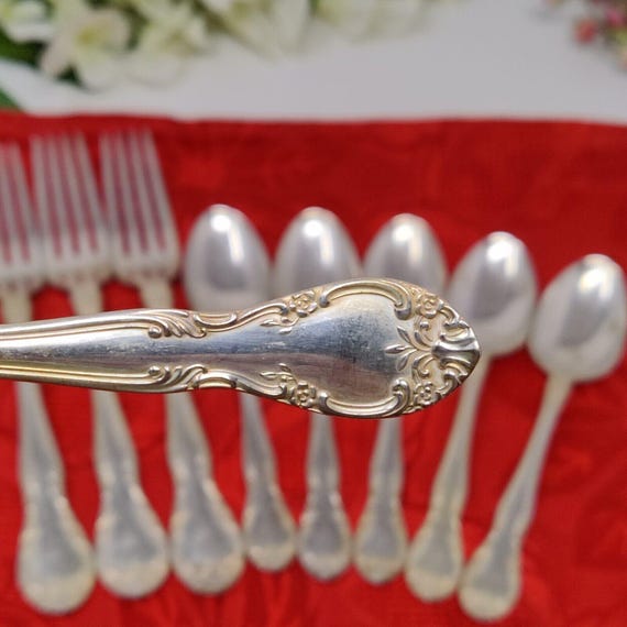 Vtg GORHAM Silverplate NEW ELEGANCE Flatware 9- Dinner Forks