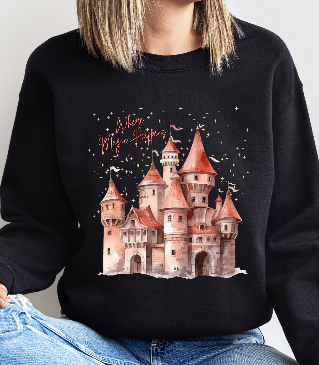 Disney Christmas Sweater Disney Castle Sweatshirt Magical Etsy Disney christmas sweater disney castle sweatshirt magical etsy