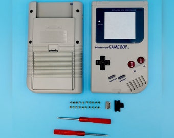 Coque gameboy fat de remplacement neuve couleur grise originale  + kit de montage rapide