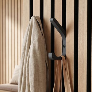 Double hooks for acoustic panels (vertical) | DIY wardrobe without drilling | Clothes hooks for wall panels | 13 mm & 15 mm | Various manufacturers
