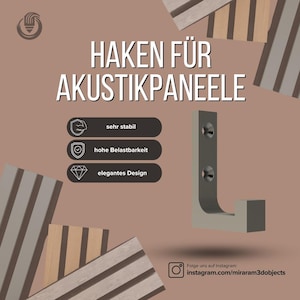 Kapstokhaken voor akoestische panelen voor het ophangen van jassen, hoeden, sjaals en andere kleding | 2 stuks | Wandmontage met boren