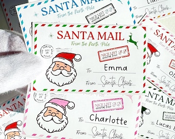 Personalized Santa Stickers, Christmas Gift Labels, Vinyl