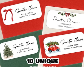 Personalized Christmas Return Address Stickers: Watercolor Holiday Labels
