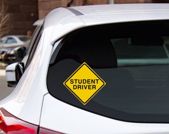 Student Driver Vinyl Car Decal, Alert Sign (6 inch)