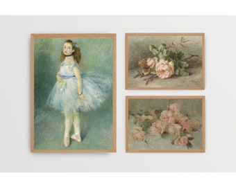 Soft vintage nursery wall art gallery set, ballet art, balletcore, coquette wall decor, nutcracker ballet,  printable digital download,