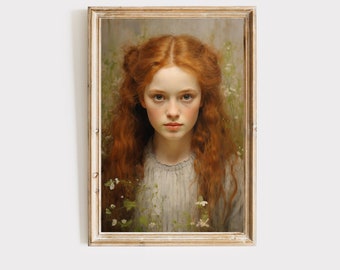 Anne of Green gables art print. Cottagecore Wall decor. Anne Shirley Kindred Spirits. Oil painting. Printable digital download
