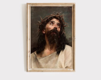 Jesus Christ art print, Easter wall art, Christian art, religion, religious decor, digital download