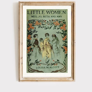 Little Women Vintage Buchumschlag Kunstdruck, Little Women Poster, Stolz und Vorurteil Kunst, Buchecke, Geschenk für Buchliebhaber, digitaler Download