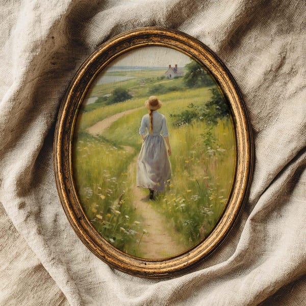 Anne of Green gables art print. Cottagecore Wall decor. Anne Shirley Kindred Spirits. Cottagecore art, book nook, printable digital download