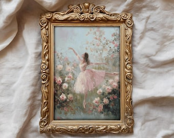 Nutcracker ballet art print, ballerina decor, vintage pink nursery decor, balletcore, coquette room decor, ballet gift, digital download