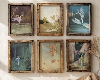 Fairy illustration gallery wall art set, Ida Rentoul Outhwaite art, fairycore decor, whimsigoth decor, fairy nursery art, digital download