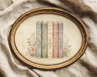 Jane Austen books print, Pride and Prejudice decor, book lover gift, book nook decor, library poster, book shelf art, digital download