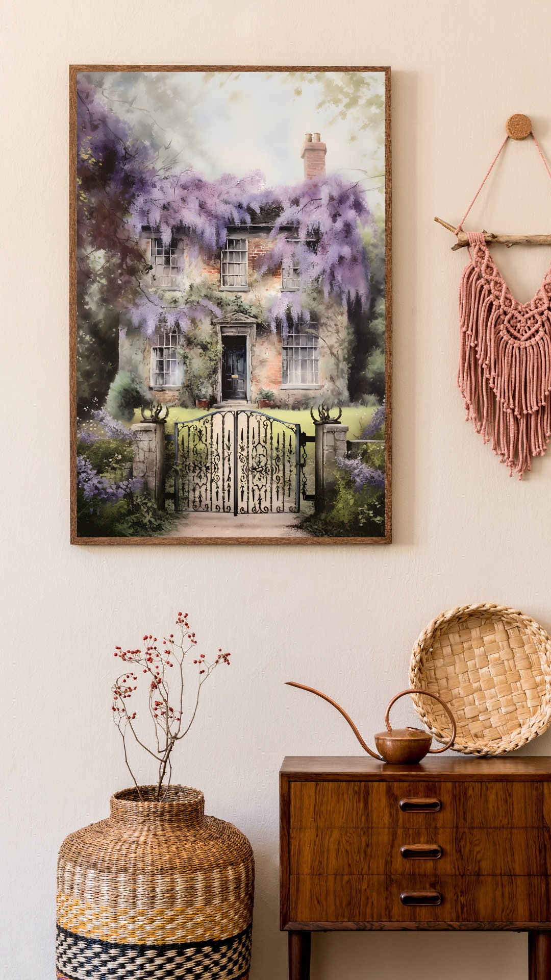 Glyzinien Haus inspiriert Kunstdruck, Buch Nook, literarischen Kunstdruck,  Geschenk fr Buchliebhaber, digitaler Download - Etsy.de