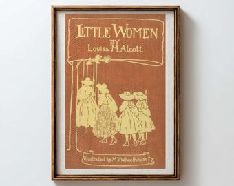 Little Women vintage book cover art print, Little Women poster, Pride and Prejudice art, book nook, book lover gift, digital download
