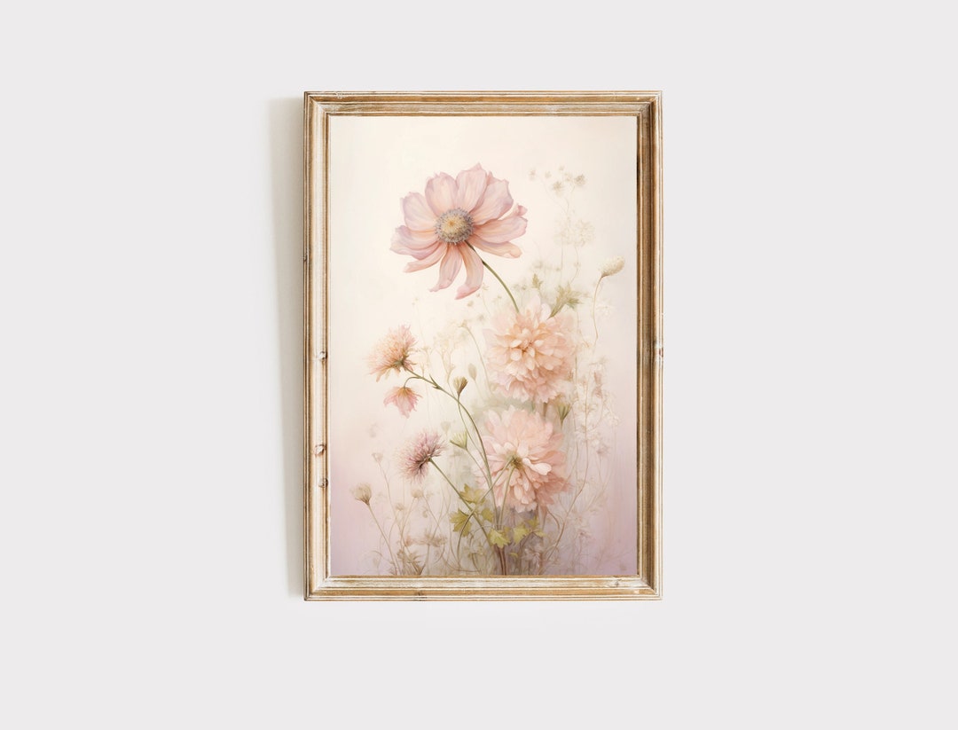 Pink Floral Nursery Wall Art, Flower Wall Decor, Girls Room Decoration ...