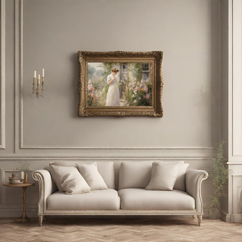 Vintage Cottage Garden Art Print Victorian Art Wall Decor Etsy