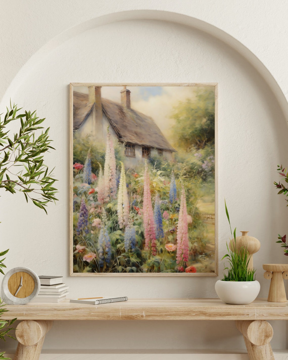 Cottagecore Art Print, Floral Garden, Cottage Wall Art, Flower Cottage ...