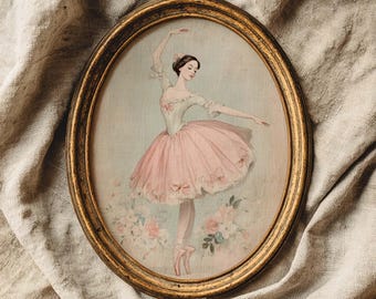 Coquette ballet wall art print, vintage nursery decor, nancy meyers decor, old money aesthetic, balletcore, digital download